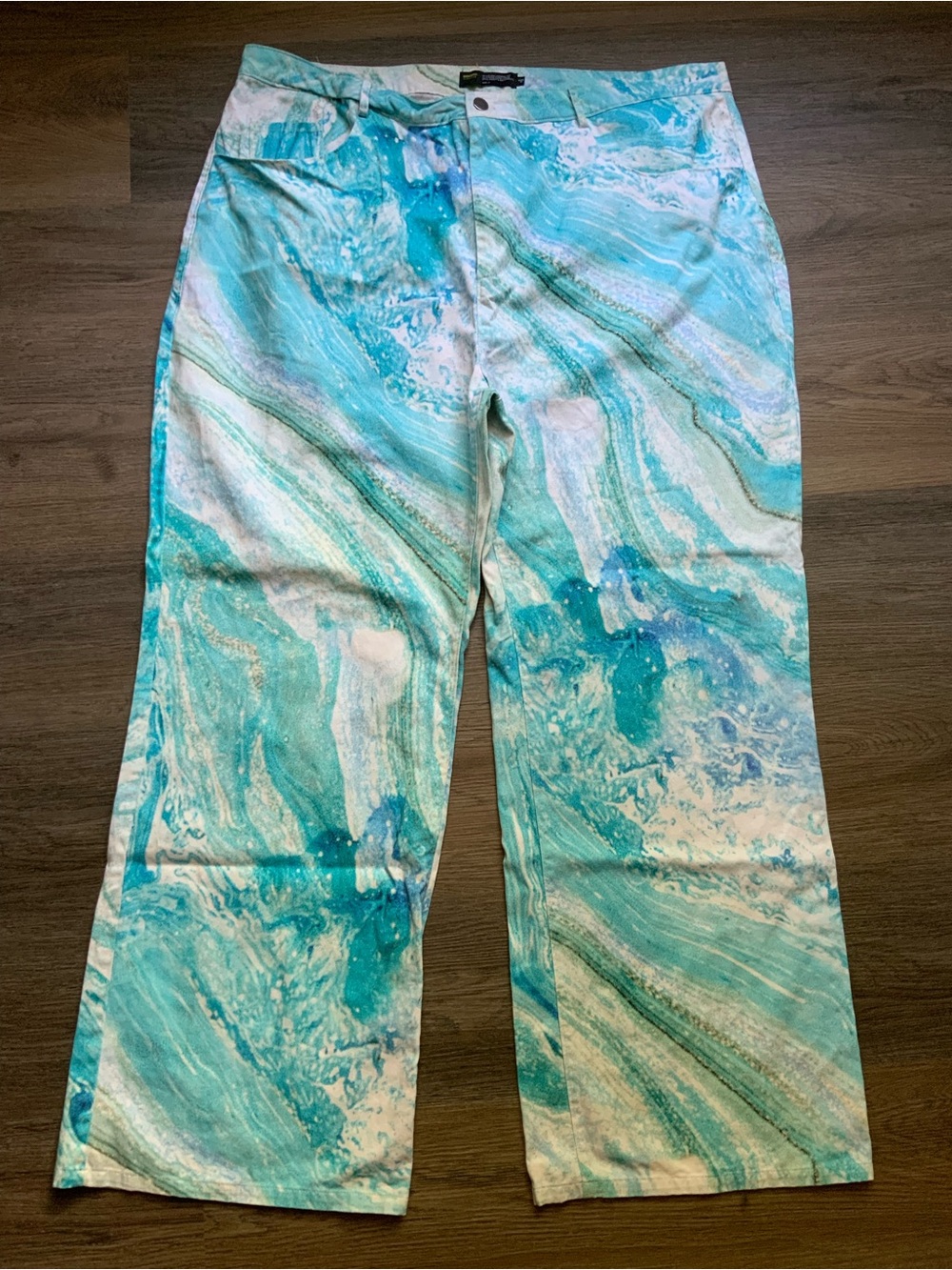 Finesse Turquoise Marble Straight-Leg Jeans *Pre-used*